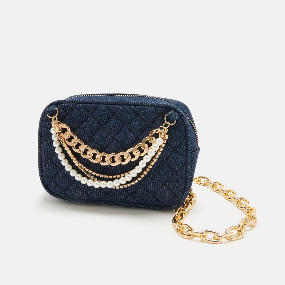 •Denim & Pearls• Belted Chain Link Belt Bag - Picture 2 of 3